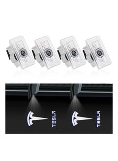 اشتري Car Door Lights Logo Projector Lights for Tesla, Ultra-Bright LED 3D Laser Ghost Shadow Light, Never Fade Welcome Step Courtesy Lights for Model 3 Y S X Accessories, Plug and Play (4pcs) في الامارات