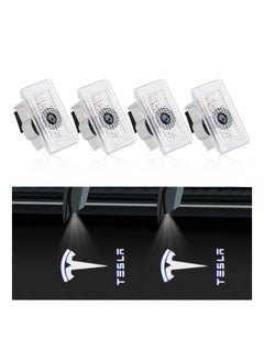 Kit 4 Projecteurs Logo Tesla Pour Portières - Compatible Model S/3/X/Y - Installation Plug & Play