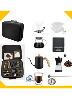 Buy V60 Pour Over Coffee Set, 9-Piece Drip Coffee Maker Set, Hand Brewing Coffee Accessories Kit, All In 1 Portable Travel Bag 42*16*28cm in Saudi Arabia