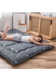 Buy Grey Triangle Japanese Floor Futon Mattress, Tatami Floor Mat Portable Camping Mattress Kids Sleeping Pad Foldable Roll Up Floor Lounger Pillow Bed Twin Size with Mattress Protector Cover in UAE