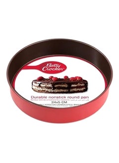 Buy Durable Non-Stick Baking Round Pan Black and Red 24 x 5 cm BC1071 in Saudi Arabia