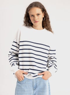 Buy Relax Fit Striped Sweatshirt in UAE