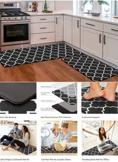 Buy PA Kitchen Mat Cushioned Anti-Fatigue Kitchen Rug Heavy Duty PVC Ergonomic Comfort Floor Mat Non Slip Waterproof Standing Foam Mat Suitable for Kitchen Laundry Bathroom Living Room in Saudi Arabia