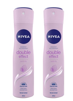 Buy Pack Of 2 Deodorant Double Effect Spray 200ml in Saudi Arabia