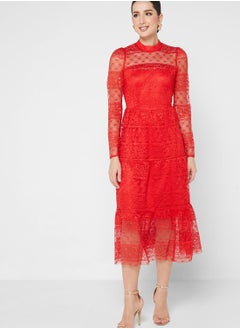 Buy High Neck Lace Dress in UAE