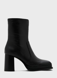 Buy Leather Block Heel Boots in UAE