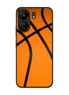 اشتري Rugged Black edge case for Xiaomi Poco C65, Slim fit Soft Case Flexible Rubber Edges Anti Drop TPU Gel Thin Cover- Basketball في الامارات