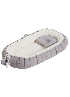 Buy Crib,Portable Crib,Soft and Comfortable,Crib Medium Bed with Pillow for 0-12 Months(Gray 50*85*15cm)) in Saudi Arabia