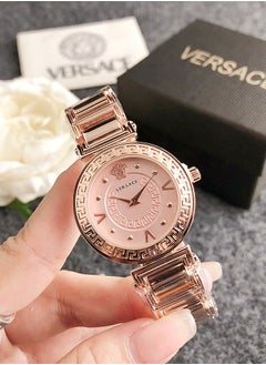 Buy Versace Women's Classic Fashion Quartz Watch, Pink dial with Rose gold stainless steel strap, 32mm gift in UAE