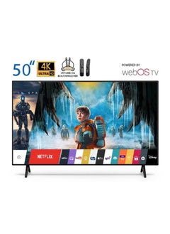 Buy 50-Inch Ultra HD 4K Smart WebOS Television with Wallmount Black & Magic Remote - DTD50 Black in Saudi Arabia