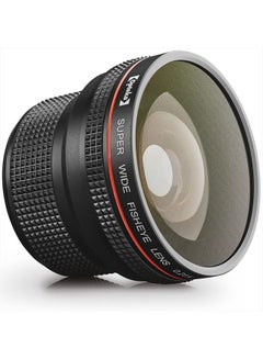 اشتري 0.20X Professional AF Fisheye Lens for Canon EF EOS 80D, 77D, 70D, 60D, 50D, 40D, 7D, 6D, 5D, 5Ds, 1Ds, Rebel T7i, T7s, T6s, T6i, T5i, T5, T4i, T3i, T3, SL3, SL2 & SL1 Digital SLR Cameras في الامارات