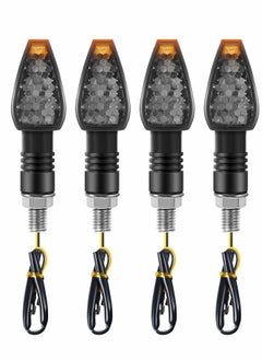 Buy Universal 12V Motorcycle LED Turn Signal Lights - 4 Pcs Amber Mini Indicator Blinker for Front & Rear Use in UAE