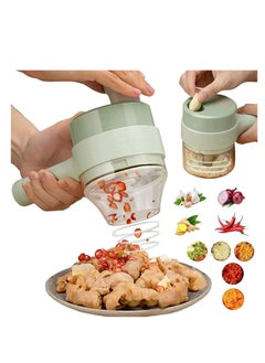 Buy 4 in 1 Handheld Electric Food Chopper Wireless Vegetable Cutter Set Vegetable Chopper and Meat grinder with USB Powered for Kitchen Cooking-1 Pack in UAE