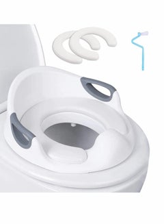 Buy Potty Training Toilet Seat for Kids Toddlers Boys Girls Toilet Trainer Ring with Handle with Backrest, Apply to Round and Oval Toilets (1 x Brush + 2 x Dismountable Cushion) in UAE