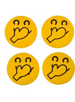 اشتري 4 Pcs of silicone round "Hand over mouth" emoji for Car,Home & Office door في مصر