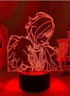 Buy Anime Lamp Genshin Impact Figure Night Light 3D Illusion Game Light for Bedroom Decor LED Light Atmosphere Bedside Kids Remote Control Kaeya in UAE