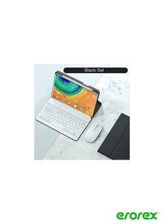 اشتري Keyboard Case with Mouse for MatePad 10.4 Detachable Keyboard Built-in Pencil Holder Premium Slim Folio Stand Cover with Arabic Keyboard Stickers Black في السعودية