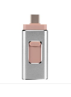 Buy 64GB USB Flash Drive, Shock Proof 3-in-1 External USB Flash Drive, Safe And Stable USB Memory Stick, Convenient And Fast Metal Body Flash Drive, Silver Color (Type-C Interface + apple Head + USB) in Saudi Arabia