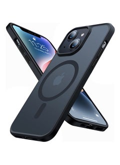 Buy iPhone 14 Case Cover Compatible with MagSafe Magnetic Designed Shockproof Case Translucent Matte Protective Cover Back Hard Cases with Magnet for iPhone 14 Case Black in UAE