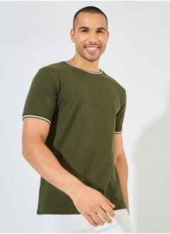 Buy Pique Knit Ringer Regular T-Shirt with Twin Tipping in Saudi Arabia