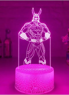 Buy Anime My Hero Academia All Might Figure 3D Lamp USB Bedroom Multicolor Night Light Decor in UAE