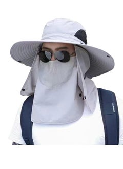 Buy Hat with Removable Neck Flap Cover Summer Bucket Hat Camping Sun Cap in Saudi Arabia