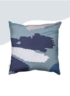 Buy Decorative Embroidered Cushion Cover White/Blue/Grey 45x45
Cm (Without Filler) in Saudi Arabia