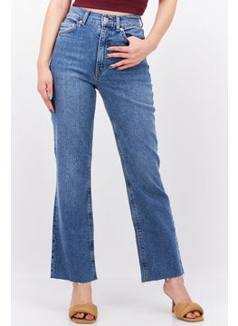 اشتري Women Regular Fit Washed Stretchable Jeans, Blue في الامارات