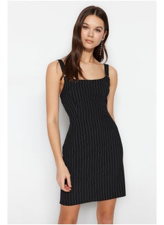 Buy Black Striped Strap A-line/Bell Form Mini Woven Dress TWOSS23EL01274 in Egypt