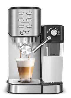 Buy Wtrtr 6-in-1 Espresso Coffee Machine Built-In Automatic Milk Frother,Equipped with 20 Bar High Pressure Pump and Powerful Steam System,Espresso & Cappuccino & Latte Maker with Removeable Water Tank. in UAE