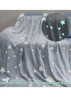 Buy Magic Blanket Glow In The Dark Throw Gift Birthday Kids for Girls Boys Teens Grandkids,Room Premium Super Soft Warm Cozy Furry Fleece Blanket,Plush Star Pattern Bedroom hristmas Gifts in UAE