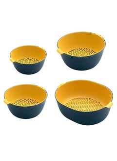 Buy 4 Sets Kitchen Colander Strainer Set, BPA-Free Colander PP Set, Safe and Non-toxic Portable Food Strainer Drain Basin Basket for Fruit, Vegetables, Bowls (4 Drain Baskets and 4 Baskets) in UAE