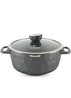 اشتري 28cm (6.5 Liter) Nonstick Stock Pot with Lid, Nonstick Soup Pot Casserole Pot Granite Cooking Pot, Induction Compatible Pot for Stews, Pasta, Stocks, Chilli and Broth, PFOA Free Oven Safe في الامارات