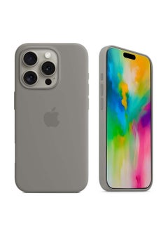 Buy Apple iPhone 16 Pro Max 2024 Premium Soft Liquid Silicone Case Cover - Titanium in UAE