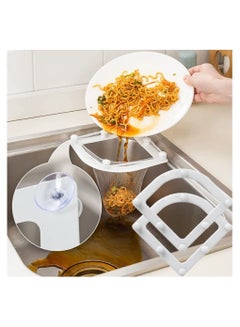 Buy Sink Strainers for Kitchen, Kitchen Drain Basket, Corner Strainer Food Catcher Sink, 2pcs Storage Rack Holder, Disposable Mesh Bags 90 Pcs in UAE
