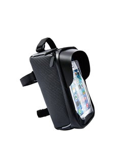 Buy Waterproof Pouch Bike Bag Bicycle Bag Front Handlebar Frame, Touch Screen Mobile Phone Mount Holder Basket with Storage up to 6.3" in UAE