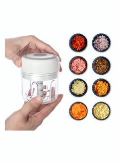 Buy MINI Garlic Machine, White Electric Garlic and Onion Grinder Usb Charging Portable Electric Garlic Masher Food Waterproof Food Processor for Kitchen Mini Food Slicer (White) in Saudi Arabia