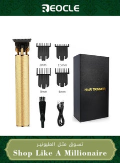 Buy Men's Hair Clipper Men's Beard Trimmer Electric Shaver with 4 Combs Father's Day Gift USB Charging LED Display in UAE