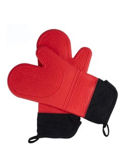 Buy Heat resistant silicone oven mitts 1 pair multicolor in Egypt