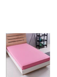 اشتري شرشف سرير أساسي بحواف مطاطية، مقاس مزدوج قطن وردي 120x200سم في السعودية