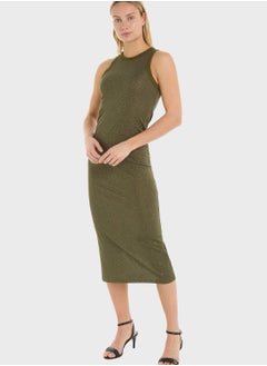 Buy Crew Neck Knitted Dress in Saudi Arabia