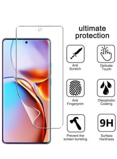 Buy Screen Protector for Motorola Edge 40 Pro, 2 Pack [Case Friendly] Full Coverage Soft TPU HD Shatterproof Protector Film Anti-Fingerprint Anti-Scratch Screen Cover with Tool in Saudi Arabia