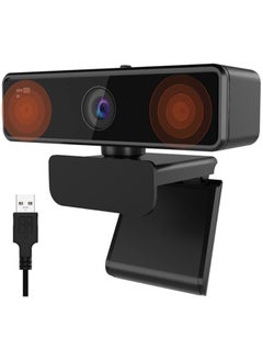 Buy V11 2K Webcam for PC, with Noise-Cancelling Microphone & Privacy Cover, 90° Wide Angle 1080P/60fps, USB Plug&Play Computer Web Camera for Laptop/Desktop, Video Calling/Conferencing, Zoom/Skype in UAE