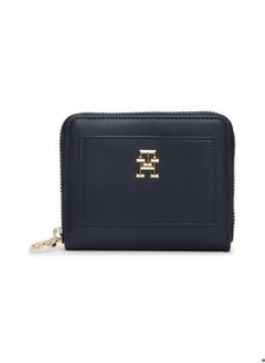 Buy Women's Th Monogram Medium Zip-Around Wallet - Faux Leather, Blue in UAE