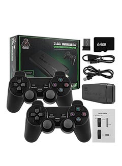 Buy Retro Game Console with Dual Wireless Controllers Plug & Play Video Game Stick Built in 10000+ Games, 9 Classic Emulators, TV 4K High Definition HDMI Output, (64G) in UAE