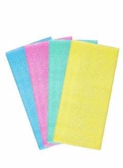 اشتري Bath Washcloth Exfoliating Washcloth Towel 4PCS Washcloth Nylon Beauty Skin Bath Wash Towel Sponge Back Scrubber Washer for Shower Body Scrub Rag Brush Loofah Exfoliator for Body Exfoliation في الامارات