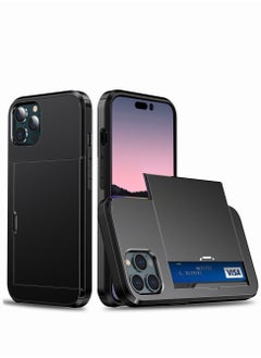 Buy Case for iPhone 14 Pro/14 Pro Max Military Grade Heavy Duty Protective Phone Case Shockproof Cover with Hidden Card Slot in UAE