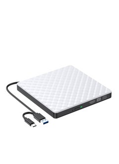 اشتري External DVD Drive, USB 3.0 CD/DVD +/-RW Drive Portable CD DVD Player Burner Reader Writer, Slim Optical CD ROM Drive for Laptop Desktop PC Linux Apple Mac OS Macbook Pro Windows 11/10 في السعودية