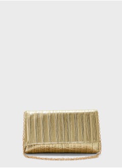 Buy Metallic Ribbed Clutch Bag in UAE