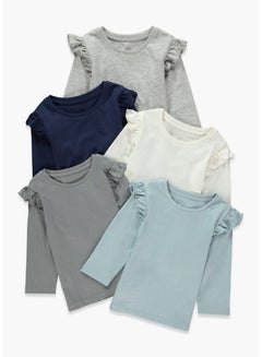 Buy Girls 5 Pack Long Sleeve T-Shirts in Egypt